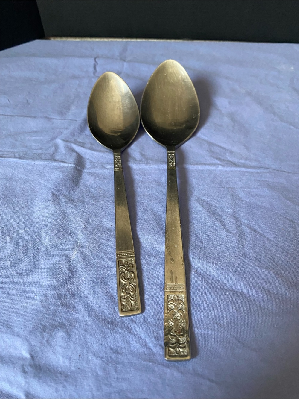 Vintage Customcraft Stainless Steel Serving Spoon and 1 Tablespoon - Silver